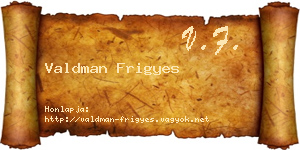 Valdman Frigyes névjegykártya